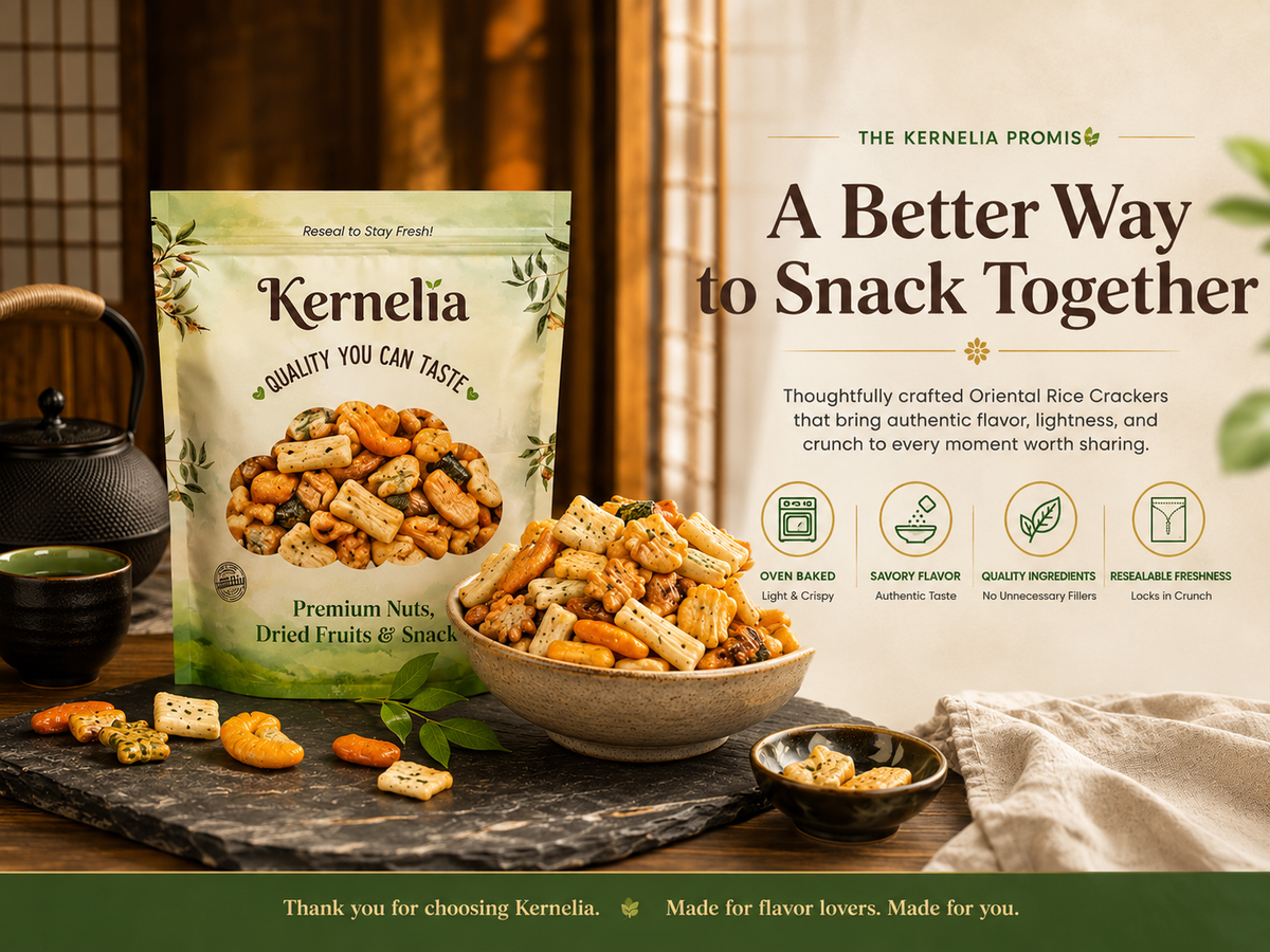 Natural Rice Crackers – Light, Crispy Texture with Clean & Simple Taste