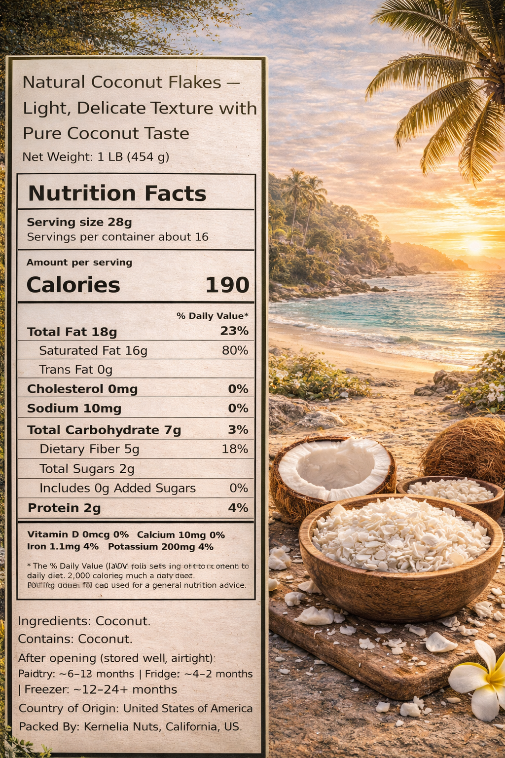 Coconut Flakes Unsweetened – Thin & Light Texture