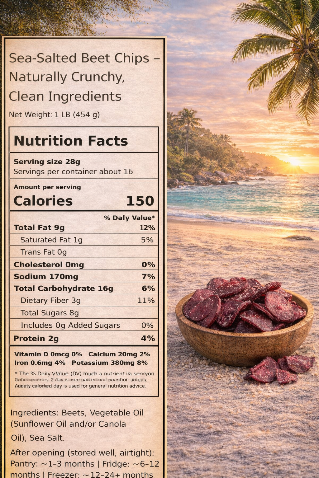 Sea-Salted Beet Chips – Crunchy & Clean Ingredients