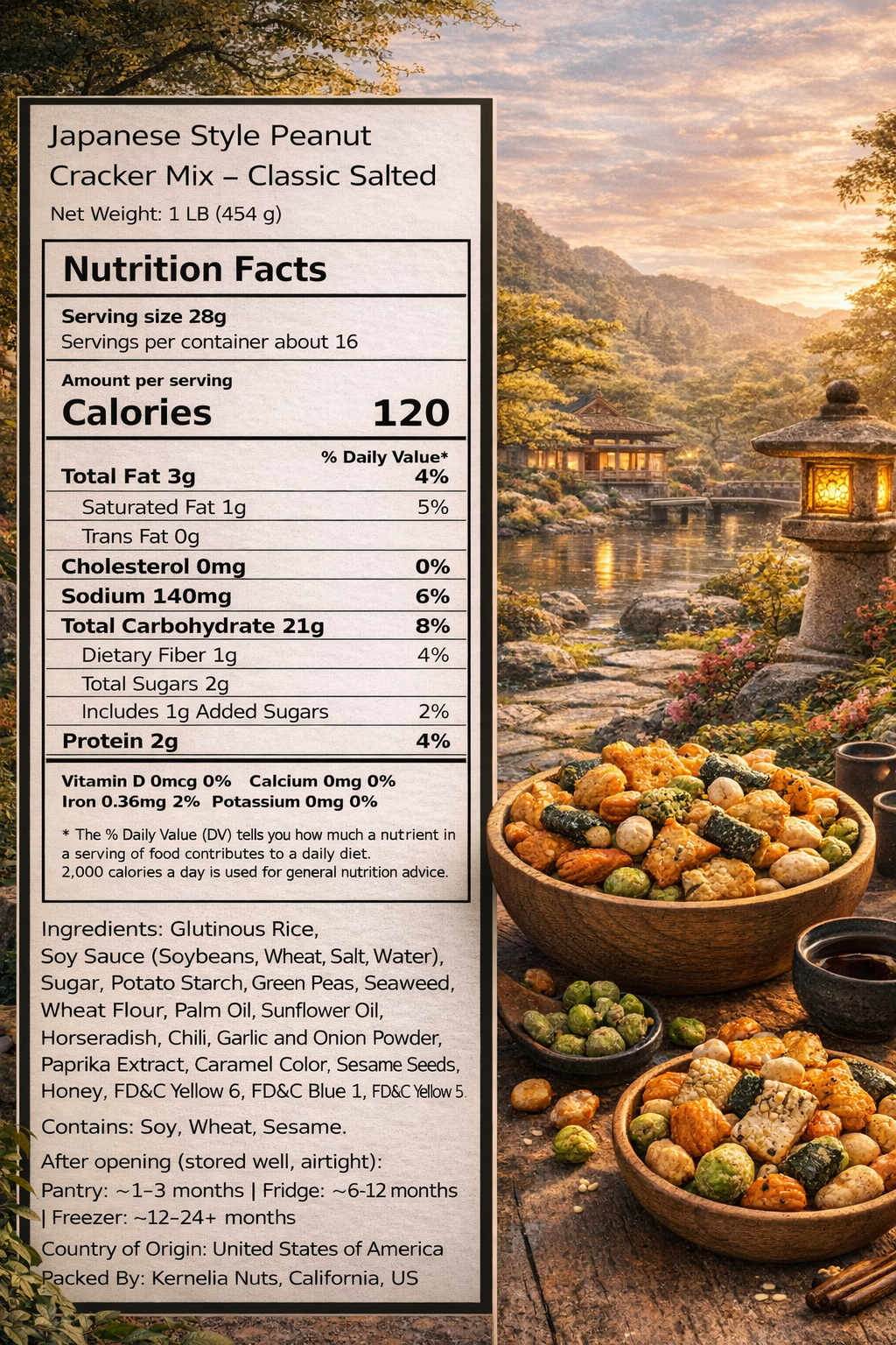 Japanese Style Peanut Cracker Mix – Classic Salted