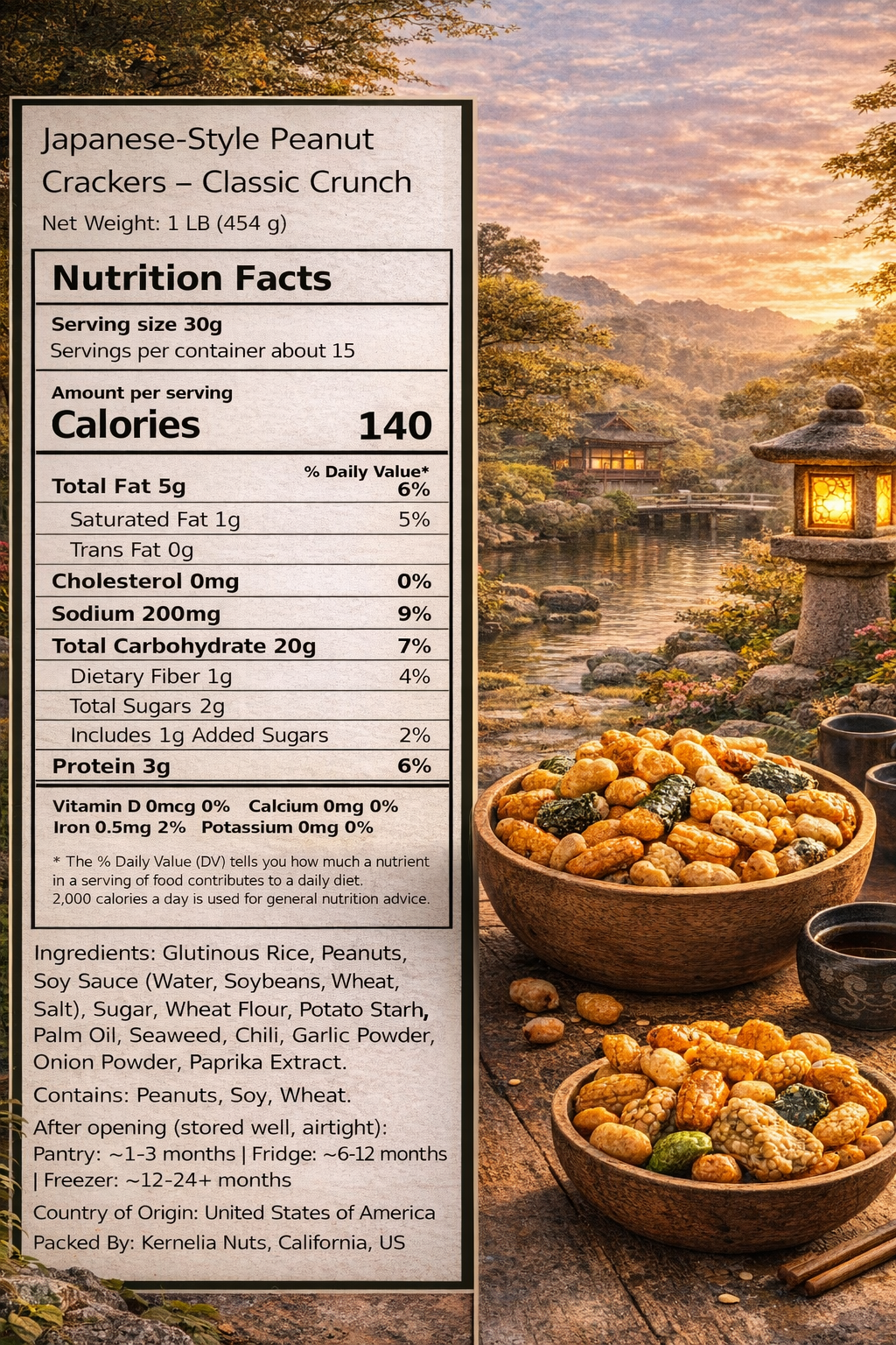Japanese-Style Peanut Crackers – Classic Crunch