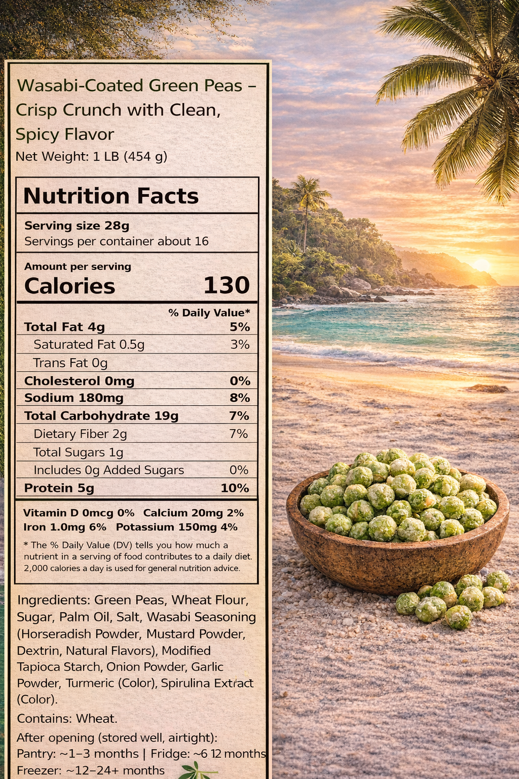 Wasabi-Coated Green Peas – Crisp Crunch with Clean & Spicy Flavor