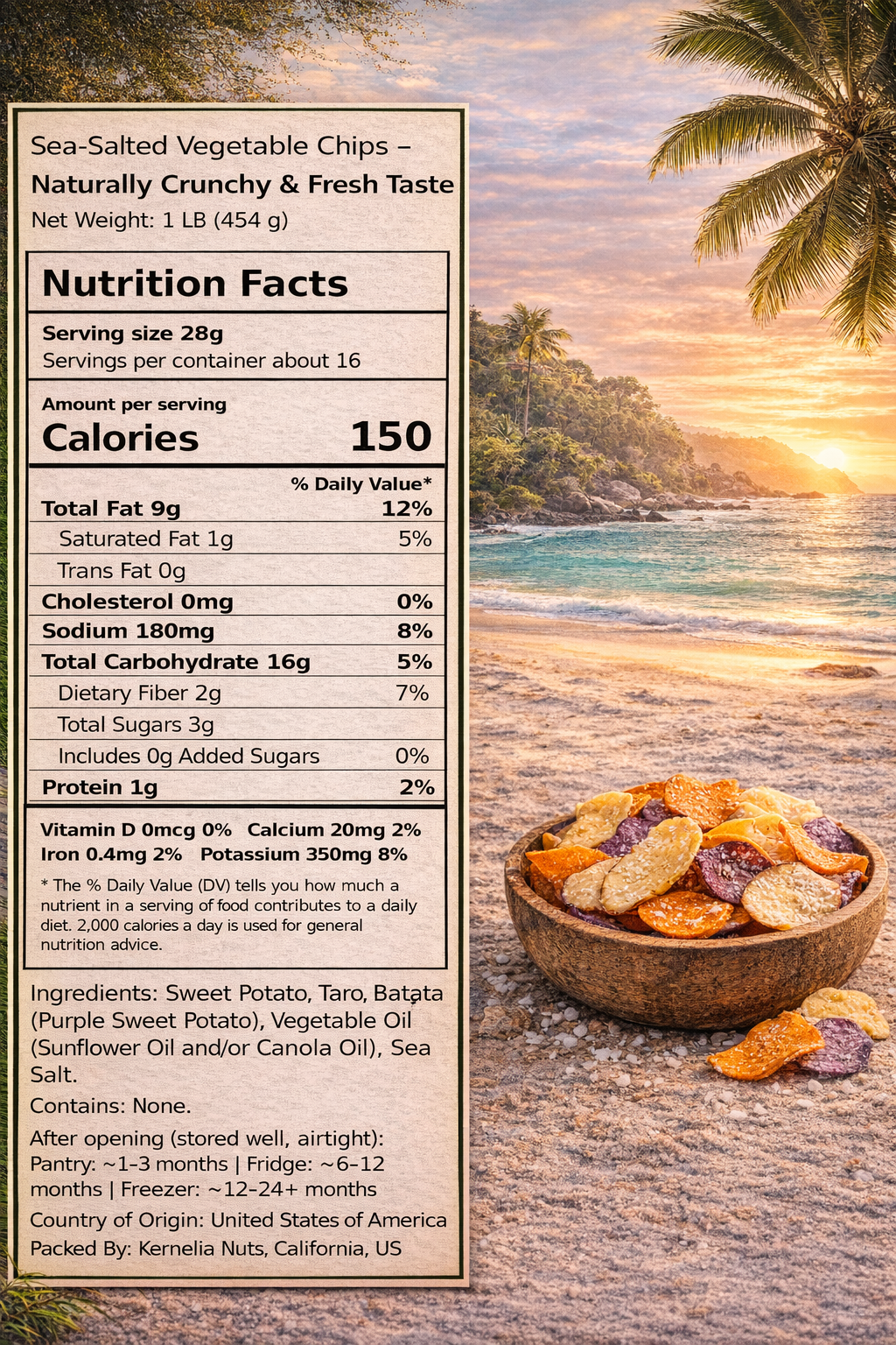 Sea-Salted Vegetable Chips – Crunchy & Fresh Taste