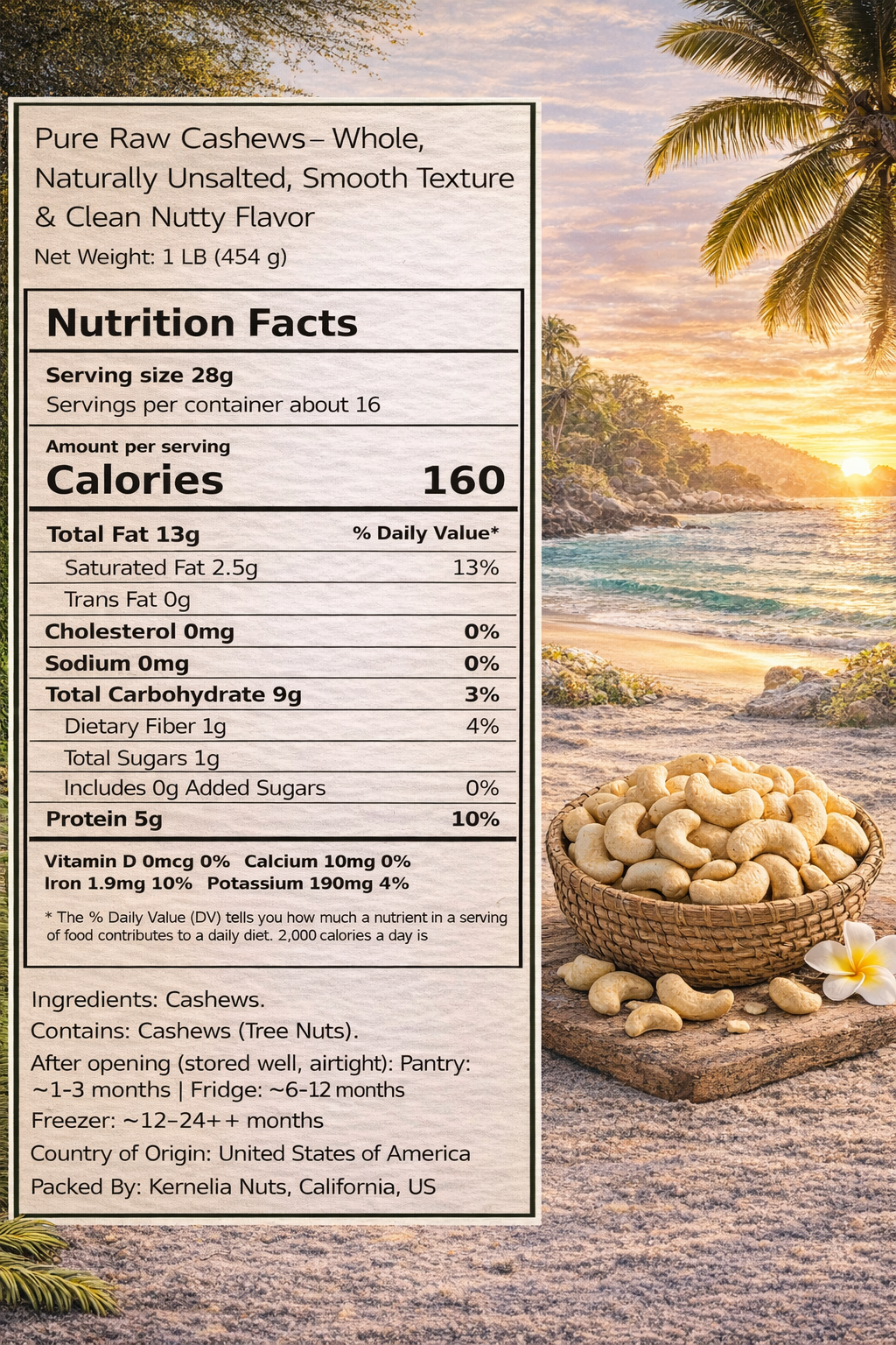 Pure Raw Cashews – Whole & Unsalted