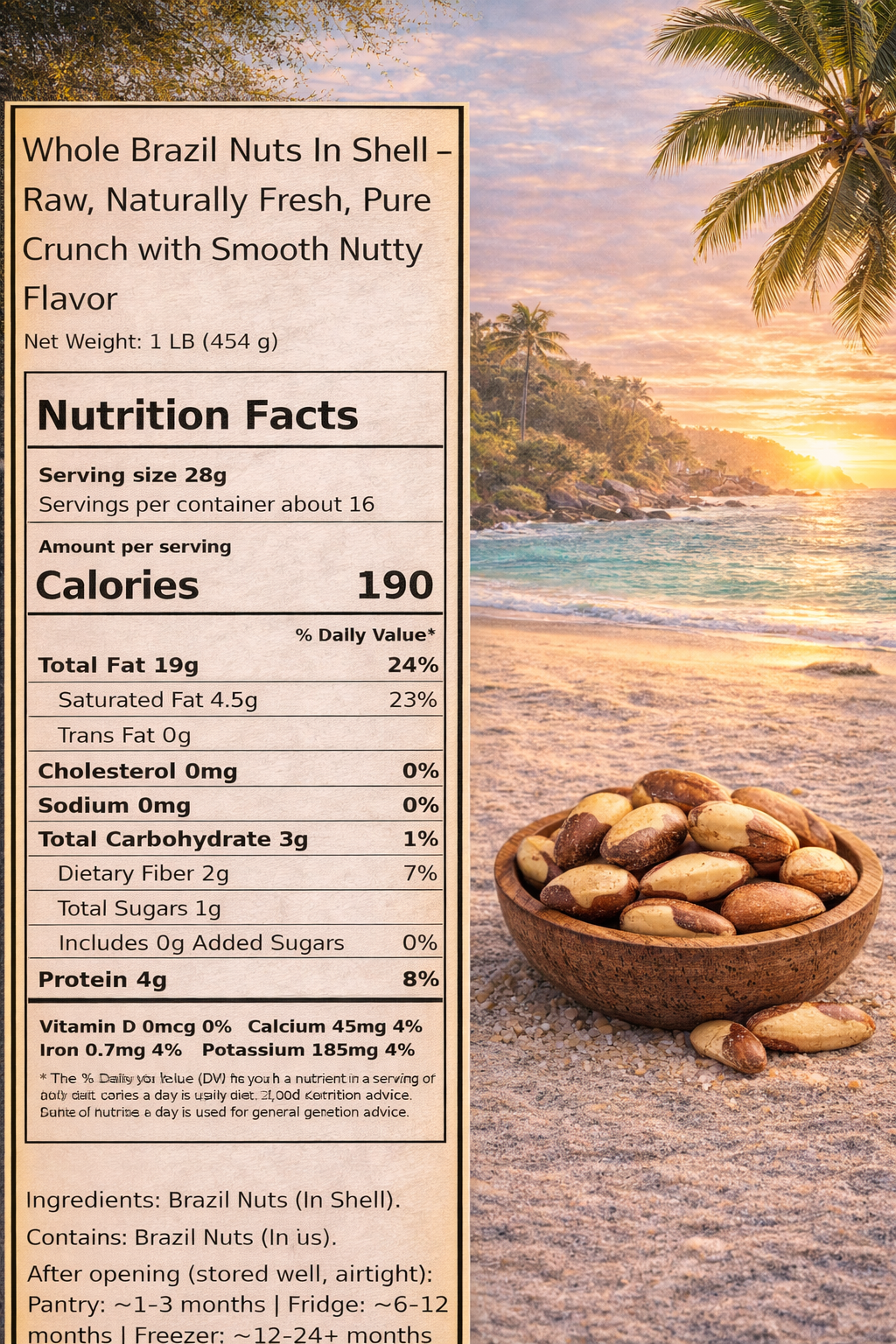 Whole Brazil Nuts In-Shell – Raw, Fresh & Pure Crunch