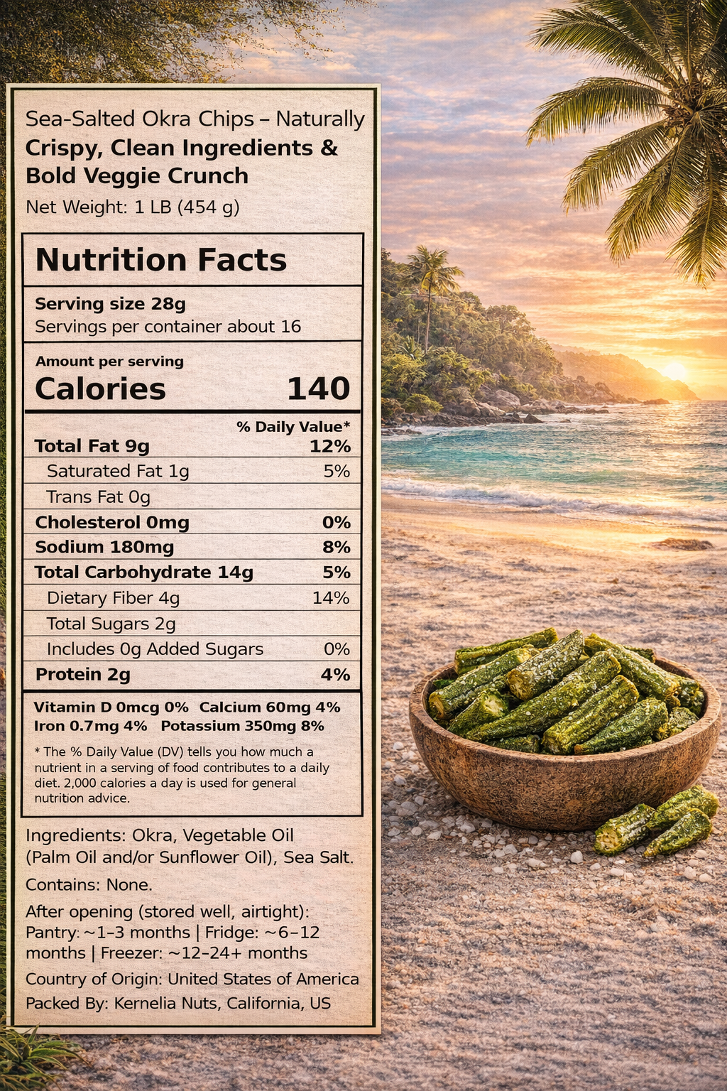 Sea-Salted Okra Chips – Crispy, Clean Ingredients