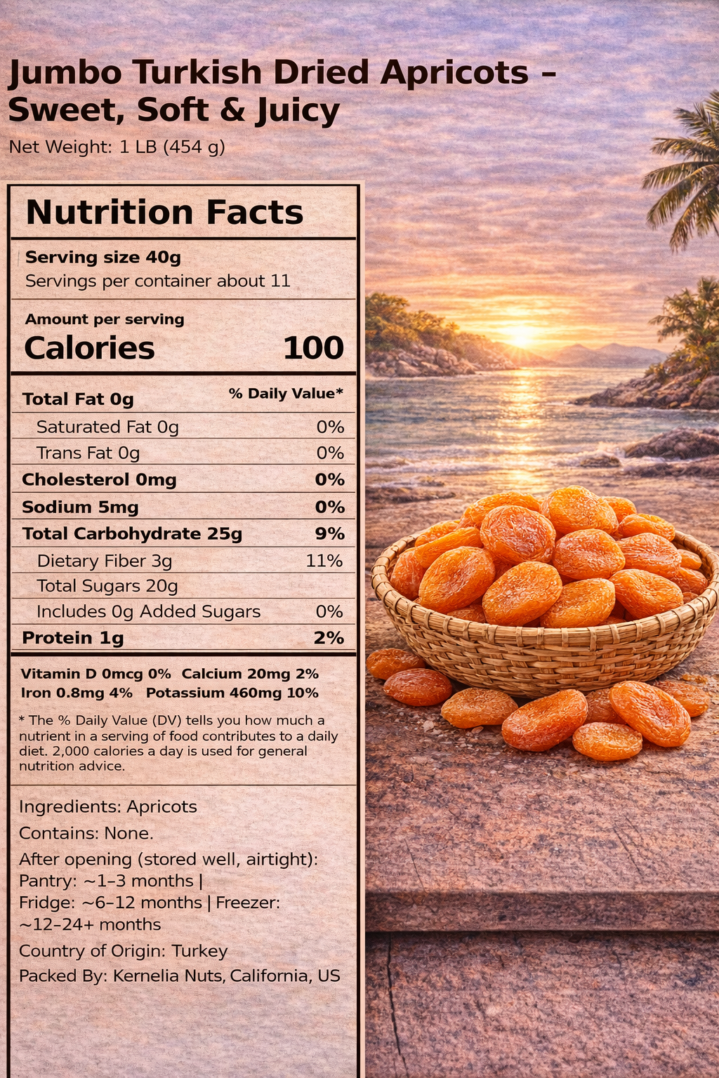 Jumbo Turkish Dried Apricots – Sweet, Soft & Juicy