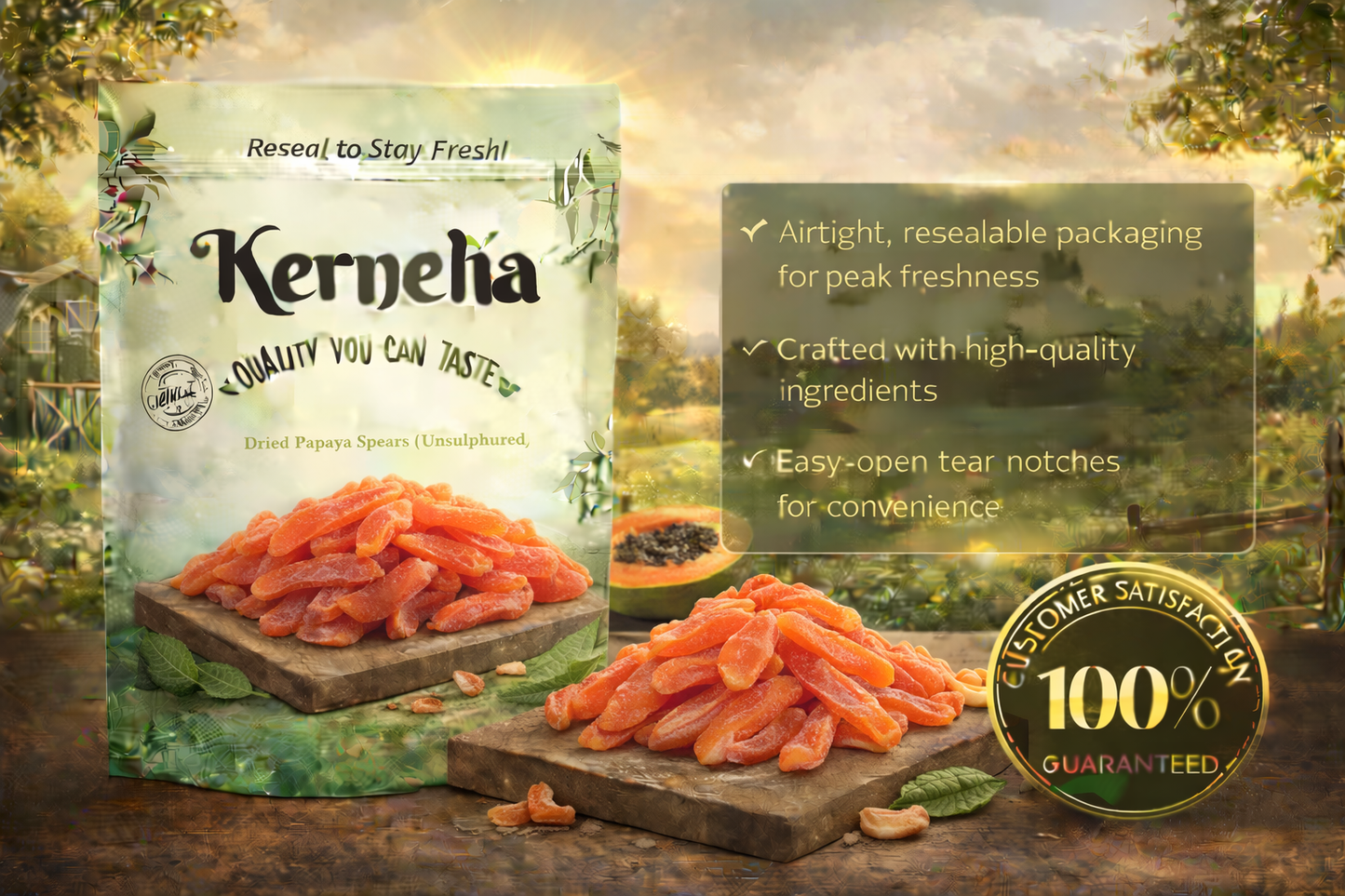 Dried Papaya Chunks – Tropical Flavor & Soft Bite