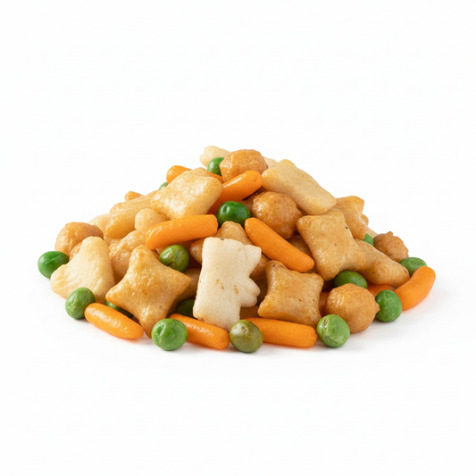Oriental Rice Crackers and Green Peas – Salty & Crunchy Snack