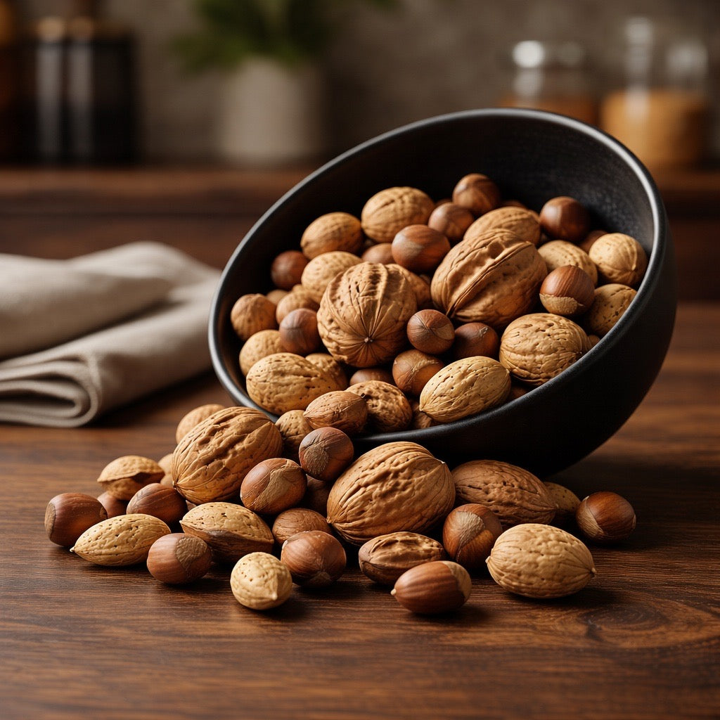 Assorted Nuts In-Shell – A Mix of Raw Almonds, Walnuts, Hazelnuts, Pecans & Brazil Nuts