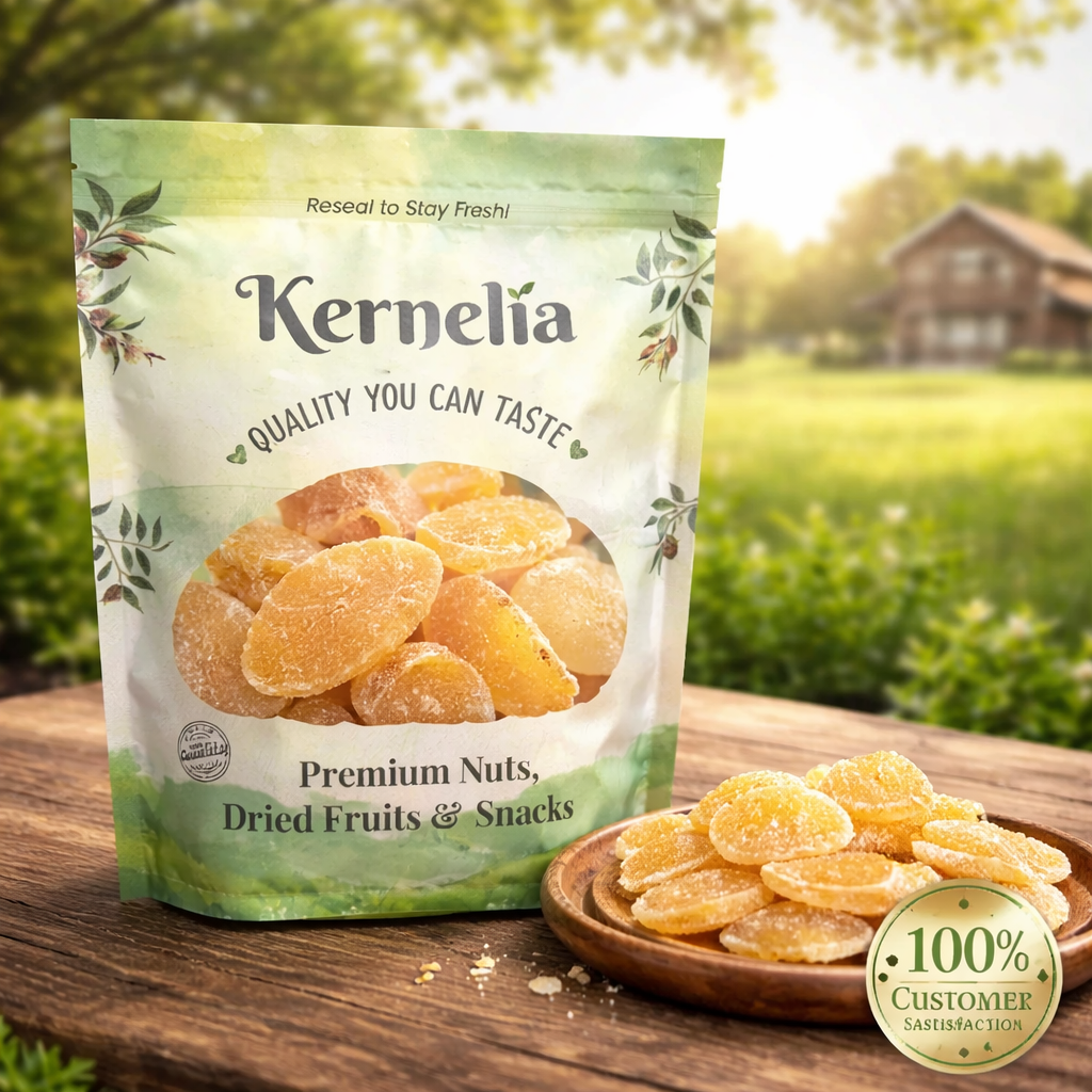 Sweet Crystallized Ginger Slices – Chewy Texture