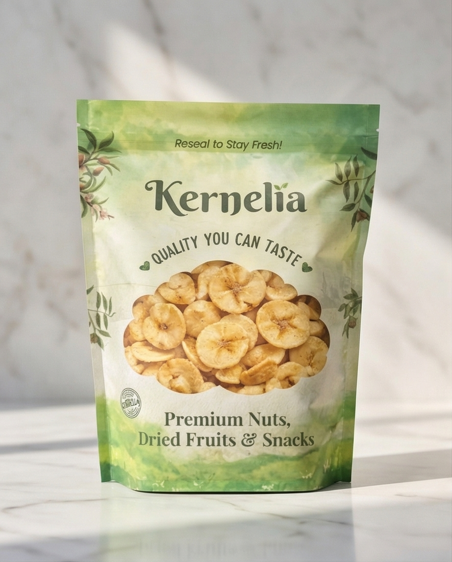 Sweetened Banana Chips – Whole Slices, Golden Crunch