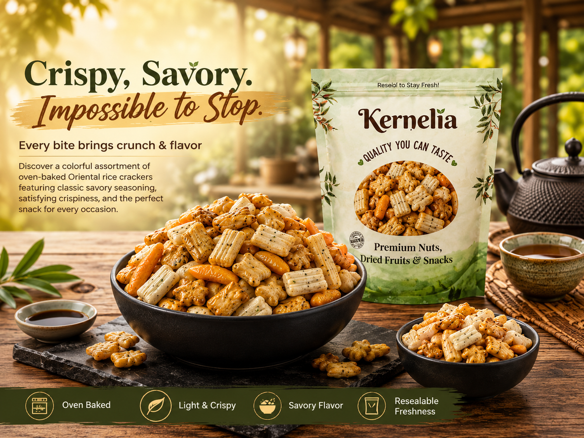 Natural Rice Crackers – Light, Crispy Texture with Clean & Simple Taste
