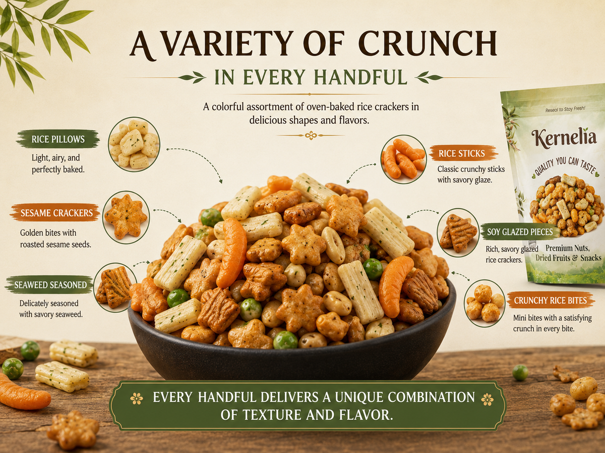 Natural Rice Crackers – Light, Crispy Texture with Clean & Simple Taste