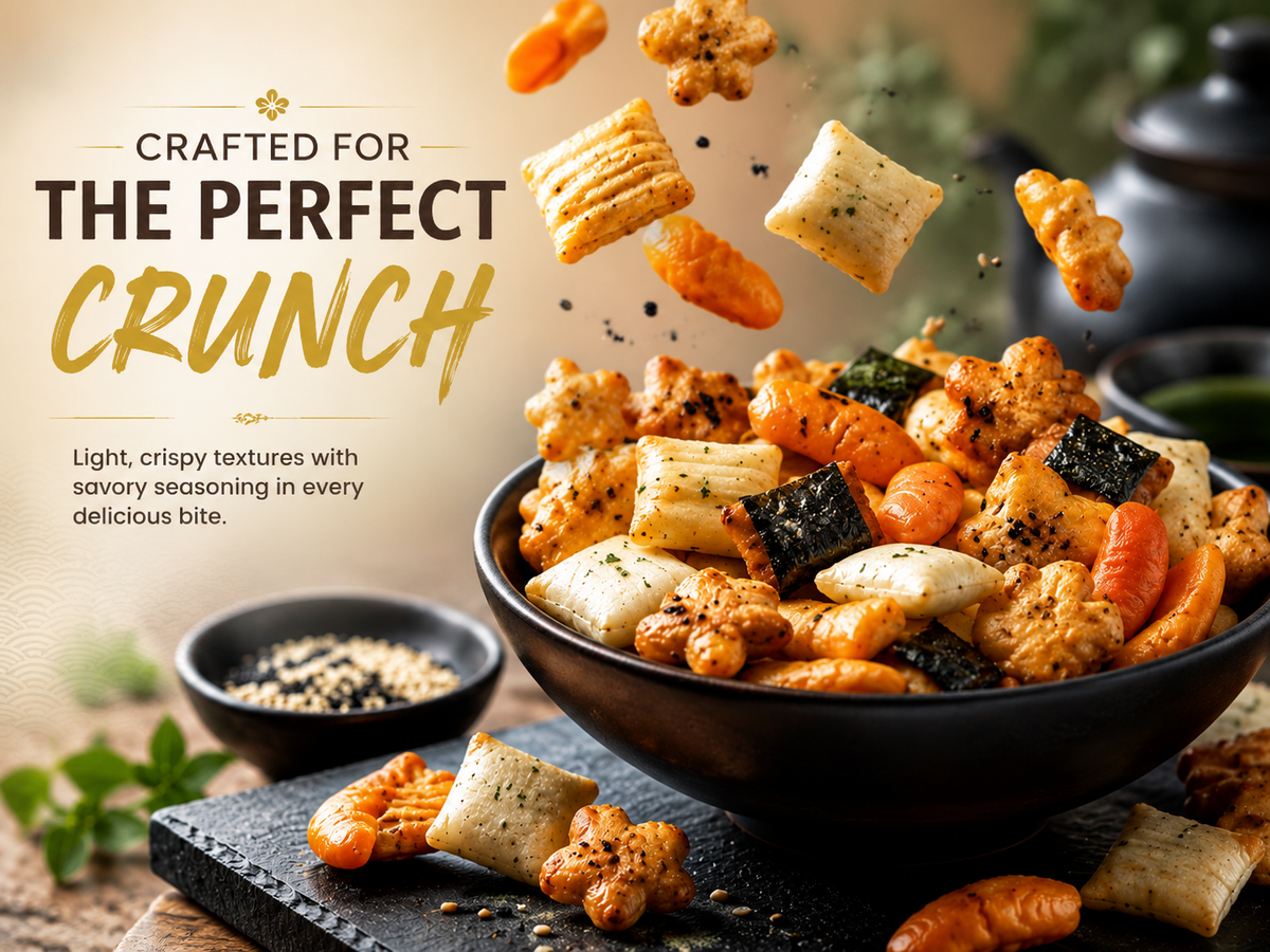 Natural Rice Crackers – Light, Crispy Texture with Clean & Simple Taste