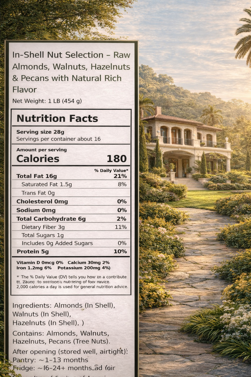 In-Shell Nut Selection – Raw Almonds, Walnuts, Hazelnuts & Pecans