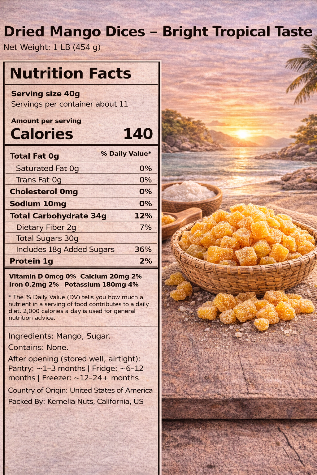 Dried Mango Dices – Bright Tropical Taste