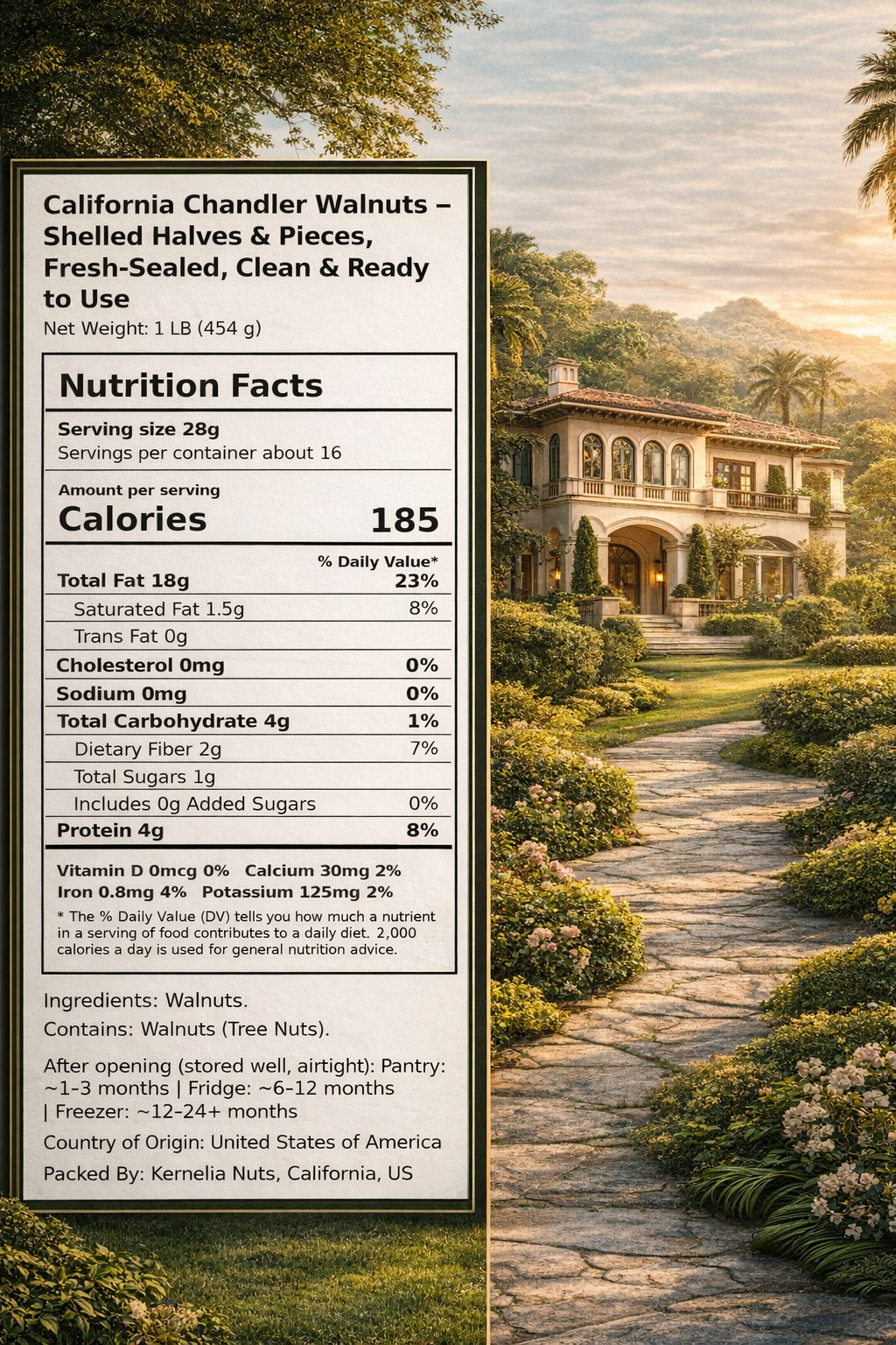 California Chandler Walnuts – Shelled Halves & Pieces