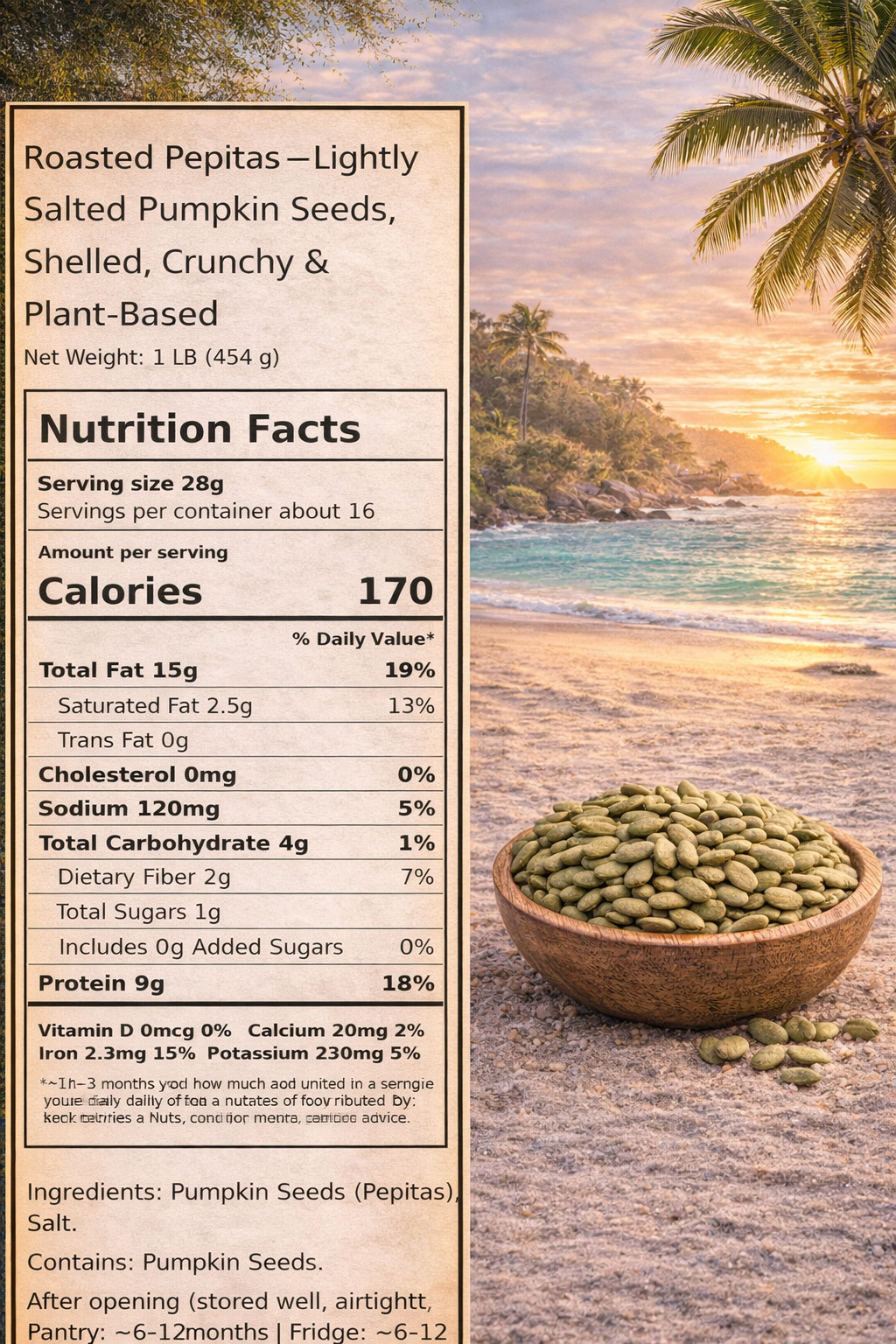 Pumpkin Seeds Pepitas – Roasted, Salted & No Shell