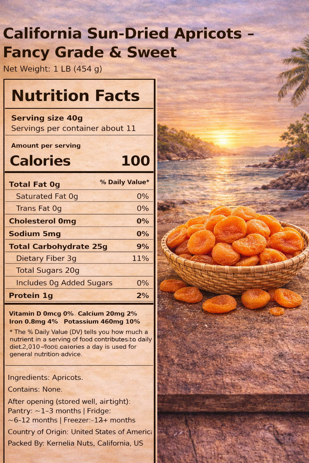 California Sun-Dried Apricots – Fancy Grade & Sweet