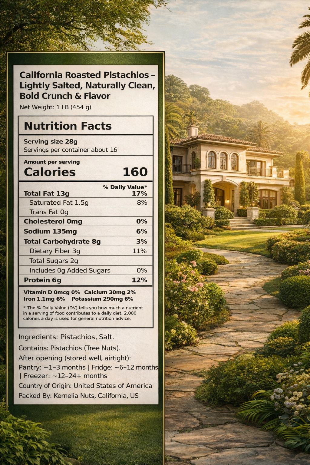 California Roasted Pistachios – Lightly Salted