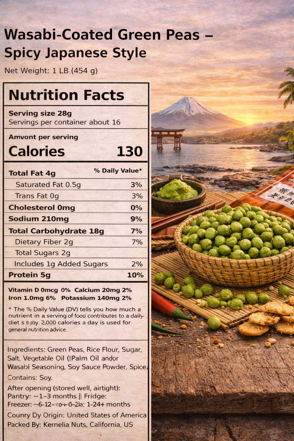 Wasabi-Coated Green Peas – Spicy Japanese Style